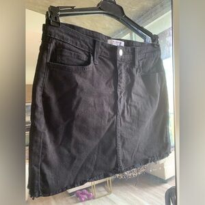 O2 Black Denim Mini Skirt — Size M